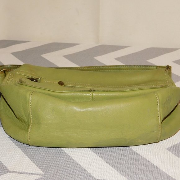 Fossil Leather Green Shoulder Bag Purse - Picture 11 of 11